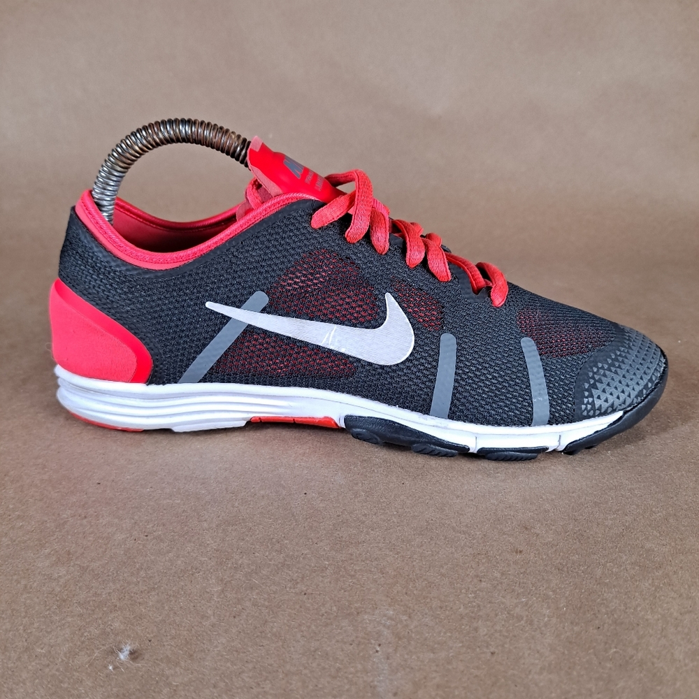 Nike Lunarelement Running Shoes, #615743-006, Black/Pinkish Red/White, Woms US 7